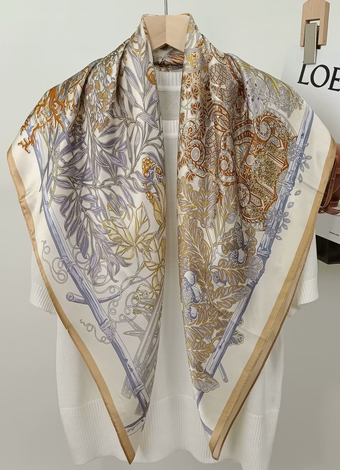 Silk Scarf Square - Lenço quadrado estampado de seda de