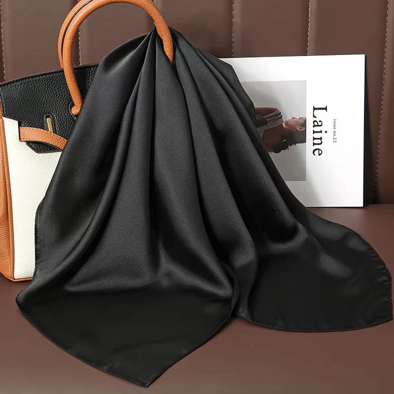 Luxo cor sólida lenço quadrado - Silk Scarf Square avaliação e preço