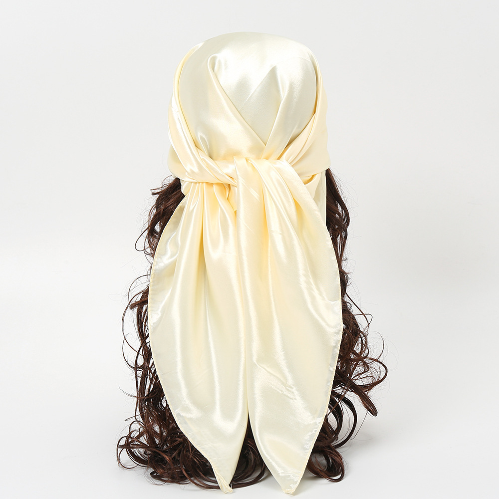 90cm cores sólidas lenço hijab - Silk Scarf Square avaliação e preço