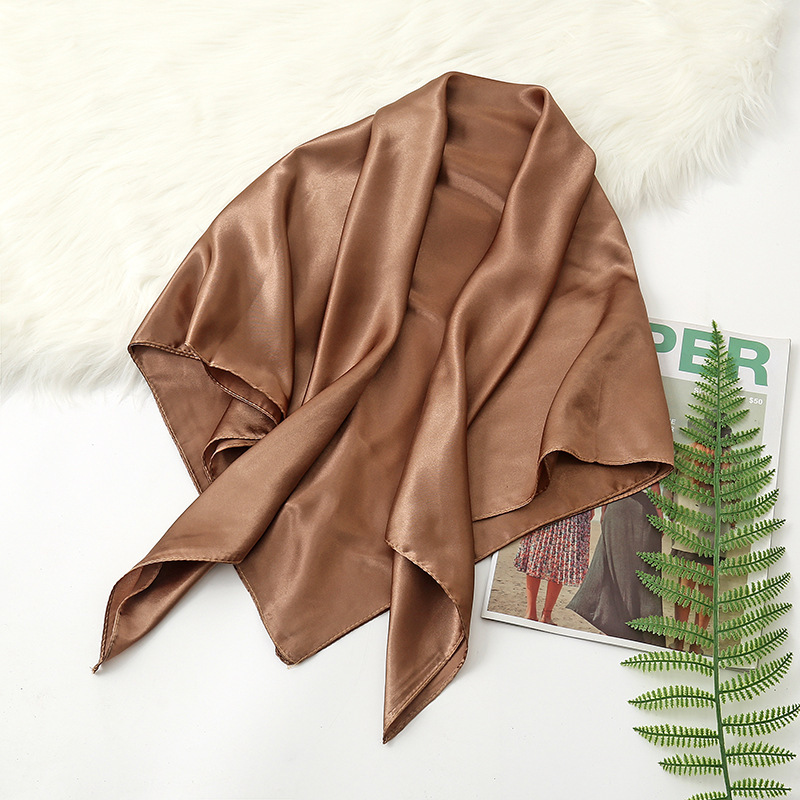 90cm cores sólidas lenço hijab - Silk Scarf Square avaliação e preço